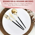 thumbnail image 2 of Smarty 8.4" Gold with Black Handle Moderno Disposable Plastic Dinner Forks 240 ct, 2 of 4