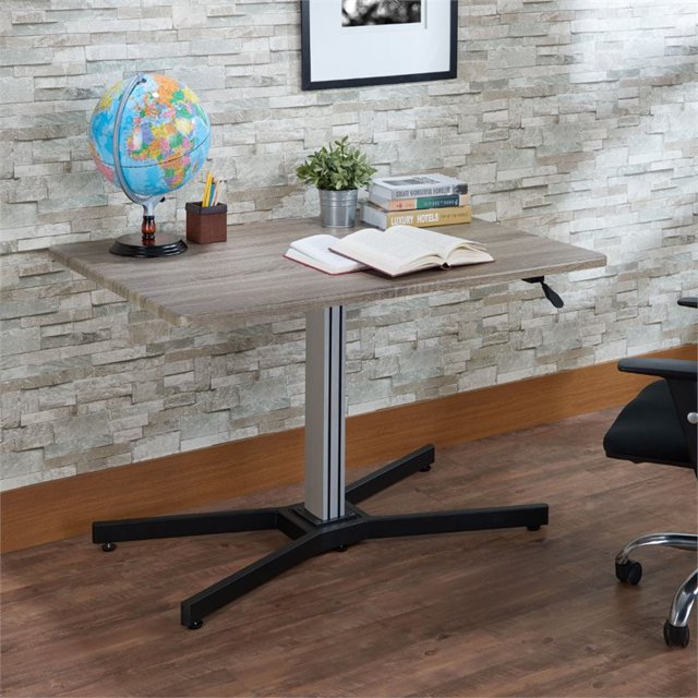 ACME Bureau de Levage Réglable Inscho en Chêne Gris