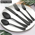 Vesteel 40Piece Complete Home Stainless Steel Black Flatware Set with Dark Matte Finish