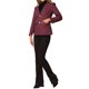thumbnail image 2 of BLAZER DE MEZCLILLA PARA MUJER INSPIRE CHIC, SOLAPA NOTCH, DE UN SOLO BOTÓN, CON ALMOHADILLA EN LOS HOMBROS, TAMAÑO XS, BURDEOS, 2 of 6