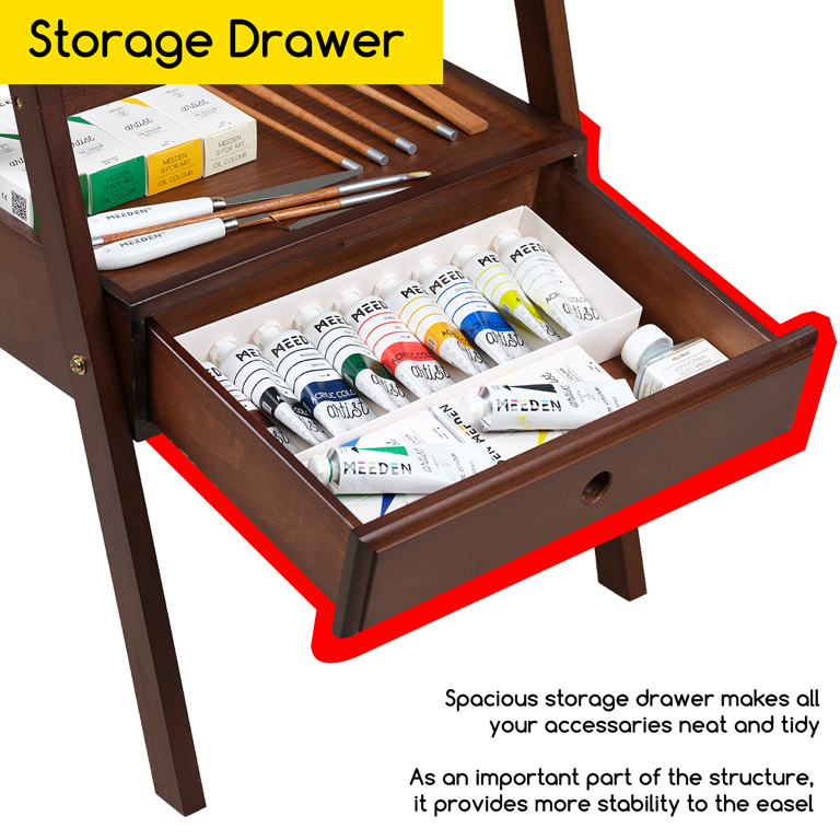 MEEDEN 10-Drawer Art Supply Storage Box, Dark Walnut