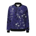 thumbnail image 4 of Gubotare Casual Zip Up Jacket Women Womens Bomber Jacket Coat Casual Stand Collar Zip Up Lightweight Fall Fashion Jackets Outfits with Pockets (Purple,M), 4 of 5