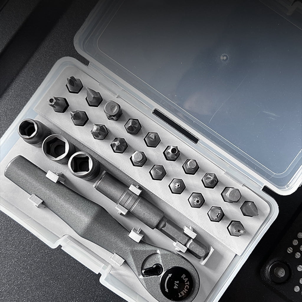 25 in 1 Ratchet Wrench Screwdriver Socket Nut Set Screw Driver Bit Handle Drive Slot Hand Tool for Repairing Laptop