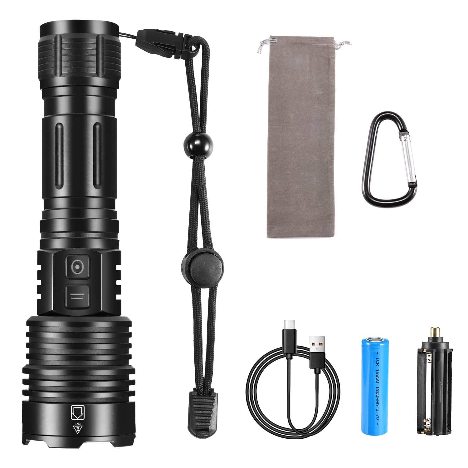 Rechargeable Flashlight High Lumens, Zacro Super Bright LED Flashlight with 6 Modes, Zoomable LED Waterproof Handheld Flashlight for Emergencies, Camping, Home