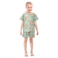 thumbnail image 3 of Cute Teddy Bear Pattern Summer Pajama Set Soft Cotton Short Sleeve Sleepwear 2PCS Pajama Sets Breathable Lounge Set Size 8Y, 3 of 7