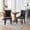 Charcoal Black, variant on PU Leather High Back Dining Room Chairs Set of 2 With Vintage Sheepskin Texture Nailhead Trim Ideal for Kitchen,Beige