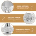 thumbnail image 4 of Retro Goblet with Exquisite Patterns for Home Use White Zinc Alloy Cup 3.5 Inches, 4 of 5