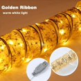 thumbnail image 3 of Guirnalda de luces navideñas con cinta decorativa para el hogar, adorno para árbol de Navidad 2024, regalo de Navidad para Año Nuevo 2025, 3 of 5