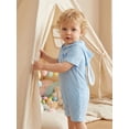 thumbnail image 5 of Cenuakty Baby Easter Romper Bunny Ear Design Embroidered Button Short Sleeve Hooded Jumpsuit, 5 of 9