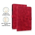 thumbnail image 2 of Case for Amazon Kindle Fire 7 12th Gen 2022, Flower Pattern PU Leather Multi-Angle Viewing Stand Shockproof Flip Case with Card Slot, Magnetic Clasp, Pencil Slot for Fire 7 2022, Red, 2 of 7