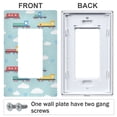 thumbnail image 3 of Yayeee Rocker Switch Wall Plate 3-Gang 6.5"x4.6" Home Decorative Outlet Cover, Blue Trains Pattern, 3 of 6