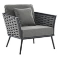 thumbnail image 2 of Modway Stance 5 Piece Outdoor Patio Aluminum Sectional Sofa Set in Gray Charcoal, 2 of 9