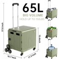 Foldable Utility Cart Stair Climber Wheeled, Collapsible Rolling Crate