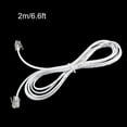 thumbnail image 2 of Unique Bargains RJ11 6P2C Telephone Phone Line Extension Cord Cable White 2m Long, 2 of 3