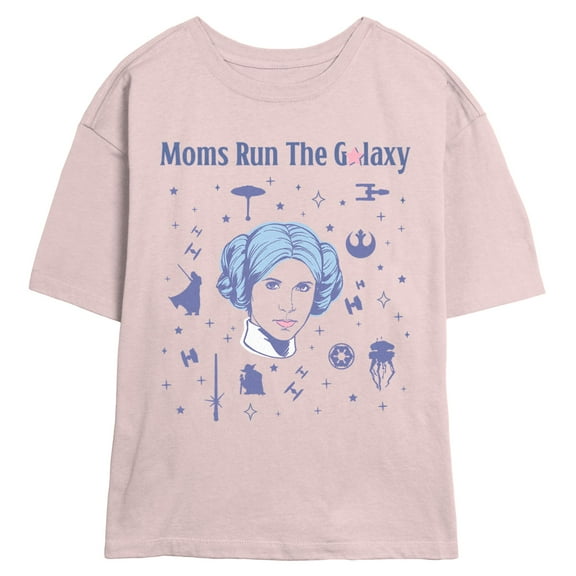 Juniors Star Wars Leia Moms Run the Galaxy T Shirt