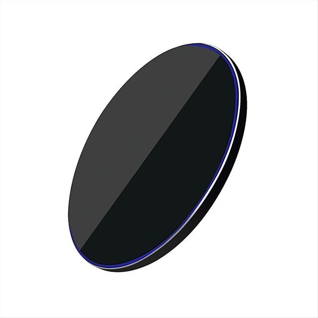 CHAO Cargador inalámbrico redondo ultrafino de 15w, cargador de carga rápida para teléfono móvil, negro