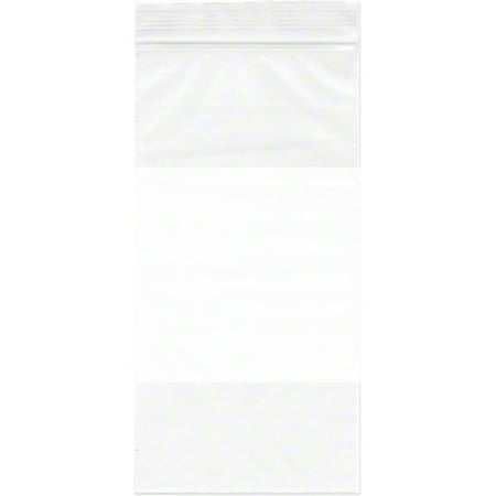 4 X 8 2 Mil Zipper Reclosable Plastic Bags W White Block This On Opens A Dialog That Displays Additional Images For Product With The Option To Zoom In Or Out