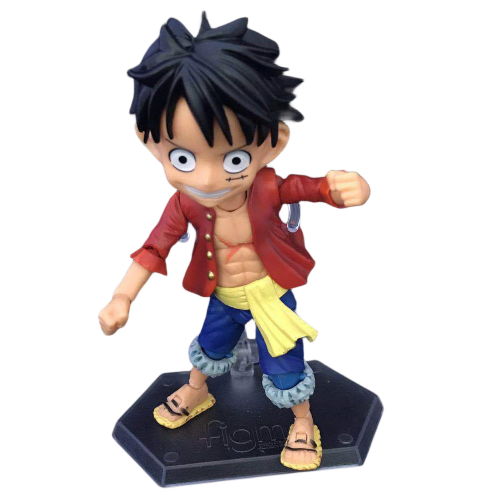 Njube Anime Character Q version can move Luffy Figure Doll PVC Model Collection Desktop Decoration Statues Anime Gift for Anime Fans