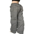 thumbnail image 2 of Women Autumn Cargo Pants  Solid Color Low-Waist Loose Fit Trousers with Multi-Pockets, 2 of 9
