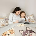 thumbnail image 4 of Homewish Puppy Dog 7pcs Bedding Comforter Set,Pet Animal Queen Bedding Sets,Brown Gray Queen Sheet Sets For Boys Kids,Super Cozy Room Decor Reversible, 4 of 8