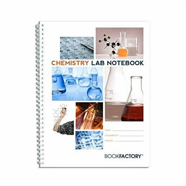Cuaderno De Laboratorio De Química Bookfactory - 150 Páginas (8,5" X 11") - Páginas De Cuadrícula Científica Cubierta Translúcida Duradera Encuadernación Con Alambre - Tamaño De Página: 8" X 11" (21,6