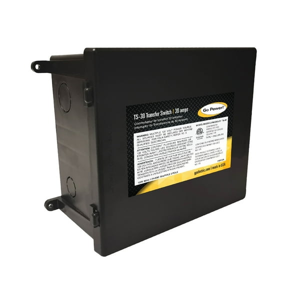 Go Power Power Transfer Switch TS-30 Transfers Power From Solar To Battery; Automatic; 120 Volt AC; 30 Amp