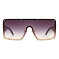 thumbnail image 2 of Women's Sunglasses Studded Oversized Square Mono Lens Fashion UV400 Black, Smoke, 2 of 5