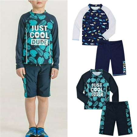 

GYRATEDREAM Toddler Little Big Child Boys Rashguard Trunks Swimsuit Swimwear UPF 50+