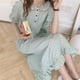 thumbnail image 3 of Ropa de dormir a cuadros para mujer, camisón de estilo japonés coreano, vestido de noche, ropa de casa, pijama de manga corta con volantes y pétalos, 3 of 4