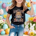 thumbnail image 2 of WERYOUNG Girl's T-Shirts Easter Short Sleeve Crewneck Cute Bunny Print Kids Casual T Shirts Leisure Wear Relaxed Fit Tee Shirts Party Night Stylish Versatile Children Top, 2 of 3