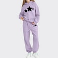thumbnail image 2 of BLVB Girls Boys 2 Piece Tracksuit Sweatsuits Sets Star Print Hooded Sweatshirt and Jogger Sweatpants Clothing Sets for Toddler Kids, 2 of 5