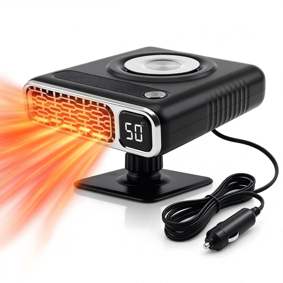 RMGVG 12V Portable Car Heater with Smart Digital Display, High Power Fast Heating Car Defroster Demister, Auto Windshield Winter Defogger Heater for Vehicles