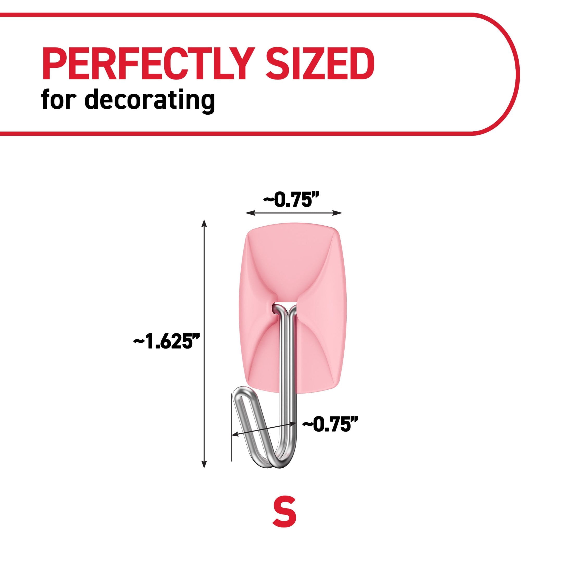 Command Small Wire Hooks, Blossom, Holds .5 lbs, 9 Hooks, 12 Adhesive Strips