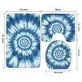 thumbnail image 3 of Blue Tie Dye Mandala Pattern Bathroom Rugs Sets 3 Piece,Toilet Cover Set,Absorbent Non Slip Bathroom Mats Sets with U-Shaped Contour Rug Toilet Rug Set, 3 of 5