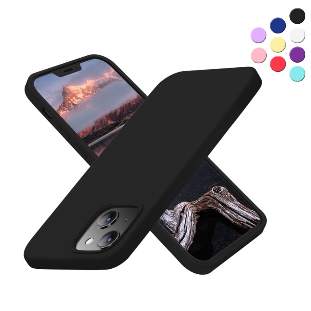iPhone 13 Mini Silicone Case (5.4 inch) {Shock-Absorbent- Protective Slim Silicone Case Compatible for iPhone 13 Mini (5.4 inch} Color Black