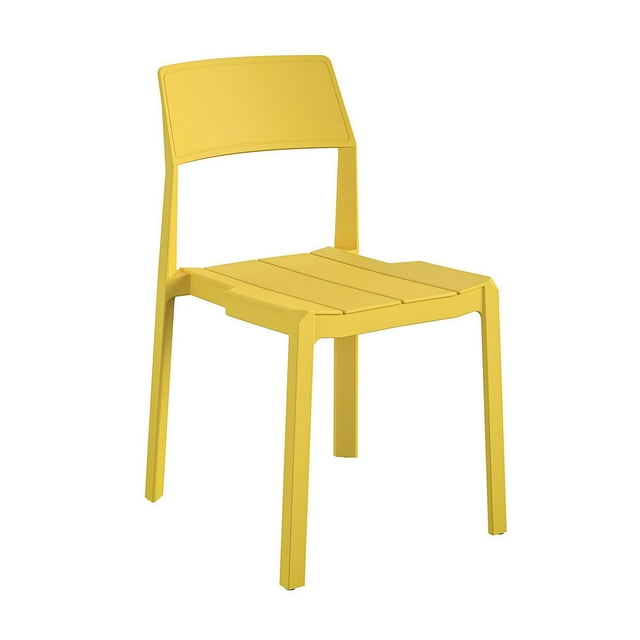 Novogratz Poolside Collection, Chandler Stacking Dining Chairs, Indoor/Outdoor, 4Pack, Bright Yellow