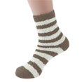 thumbnail image 2 of FYDUU Women's Crew Socks Fuzzy Socks Warm Winter Slipper Fluffy Sleep Home Fleece Soft Socks Cozy Comfy Striped Socks For Mens Womens, 2 of 4