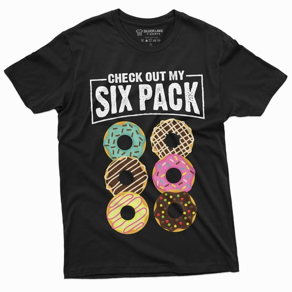 Men'S Funny Donut Six Pack Foodie Workout Shirt Gym Tee For Him Her