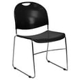 4 Pack - Black High Density, Ultra Compact Stack Chair w/ Chrome Frame ...