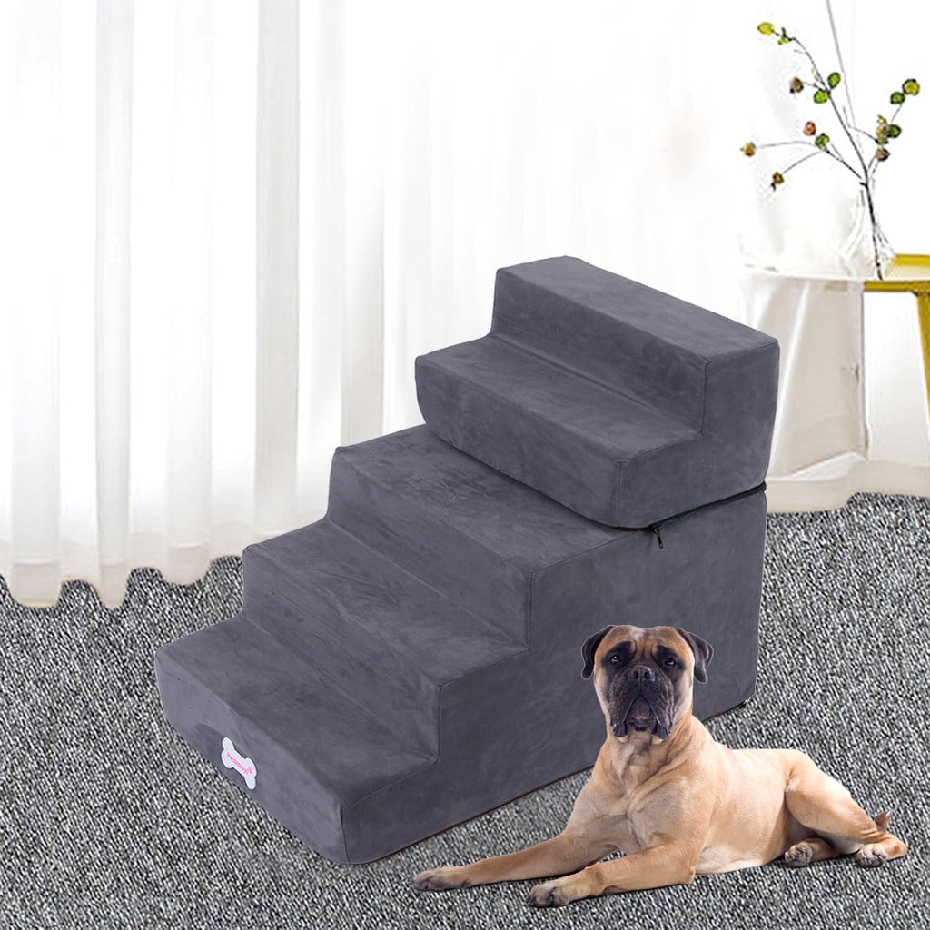 High Density Foam 5Tier Foldable Pet Dog Stairs/Pet Ramp Ladder With