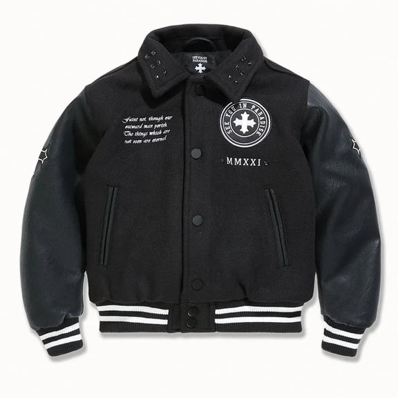 Jordan Craig Men Cross Varsity Jacket (Black)