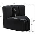 thumbnail image 3 of Meridian Furniture Arc Black Velvet Curved Corner, 3 of 9