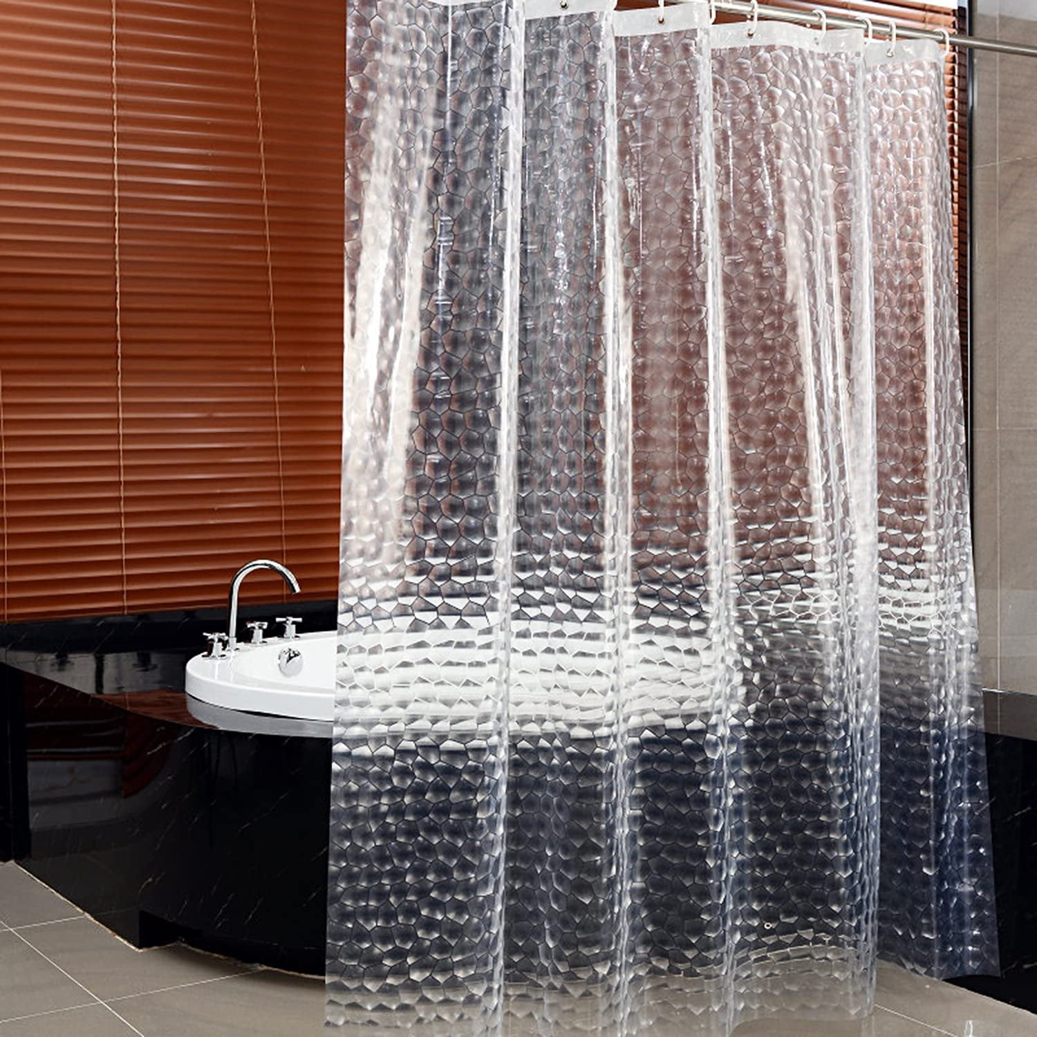 Crystal Clear Thick Shower Curtain, Thick Clear Vinyl Shower Curtain