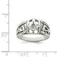 thumbnail image 2 of 925 Sterling Silver Antiqued Masonic Ring Size 10, 2 of 6