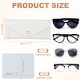 thumbnail image 2 of Funda de gafas de cuero con botón y paño de limpieza para hombres y mujeres, estuches para gafas de sol (blanco), 2 of 6