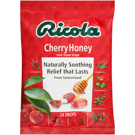 Ricola Cherry Honey Herb Throat Drops 24 ct Bag (Best Medication For Throat Pain)