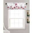 thumbnail image 3 of Vintage Floral Linen Curtain Valance for Bedroom/Bathroom/Kitchen/Office/Living/Dining Room Windows,Botanical Flower Watercolor Leaves Rod Pocket Topper Drapes Decorative Cafe Drapery Panel 54x18, 3 of 6