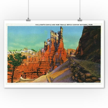Bryce Canyon Nat'l Park, Utah - View of Gulliver's Castle and New Trails (9x12 Art Print, Wall Decor Travel