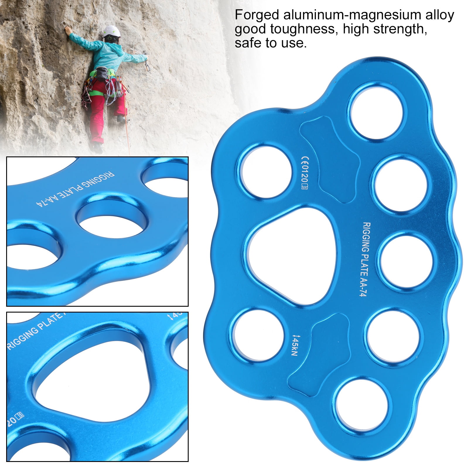 45KN 8‑Hole Rigging Plate Multi Anchor Split Divide Connector for Rock Climbing Outdoor Activities