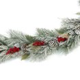thumbnail image 4 of Holiday Time PL 8ft Plastic Snow Red Berry Wreath Home Decor, 4 of 5